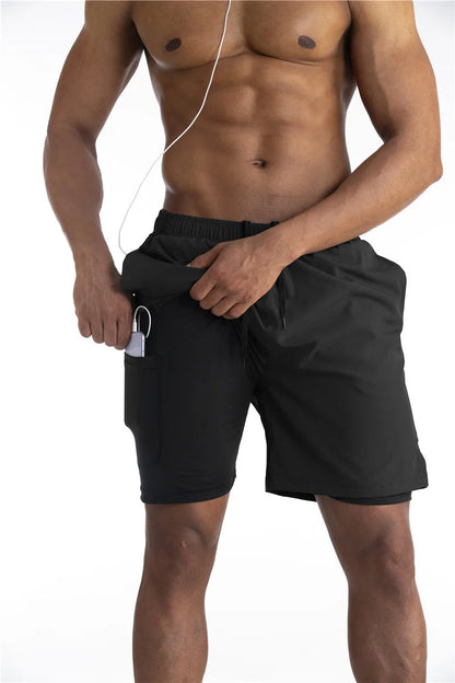 Summer 2024 Running Shorts Men 2 in 1 Sports Jogging Fitness Shorts Training Quick Dry Mens Gym Men Shorts Sport gym Short Pants