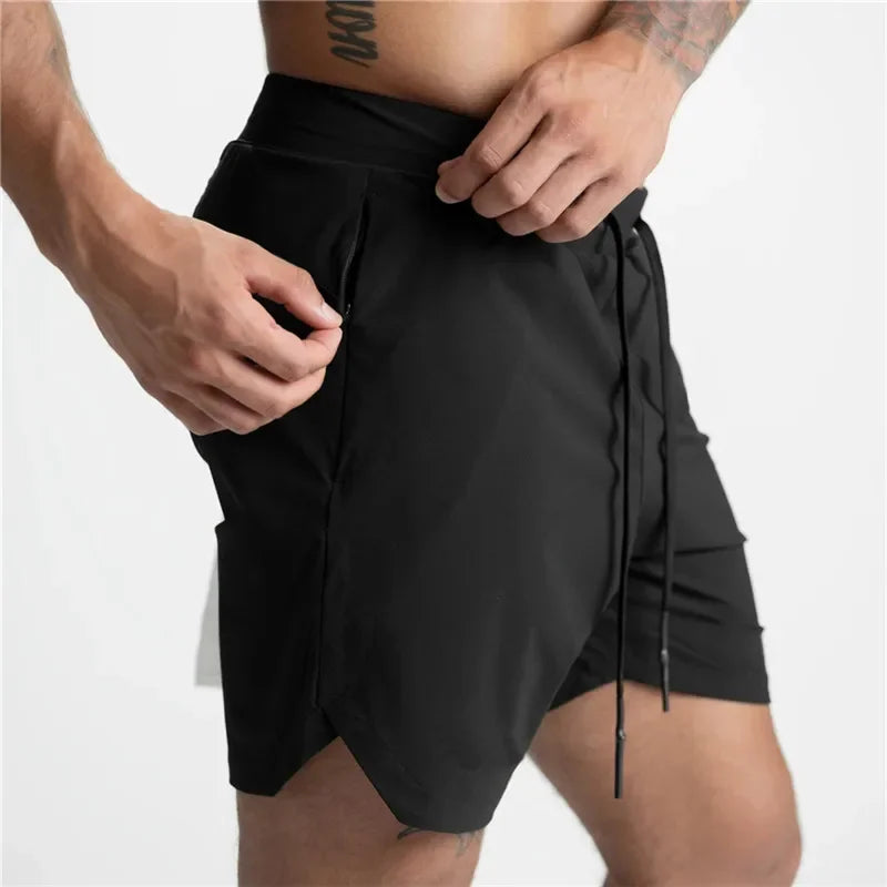 Men Running Bodybuilding Shorts Man Summer Gyms Workout shorts Male Breathable Quick Dry Sportswear Jogger multi-pocket Shorts