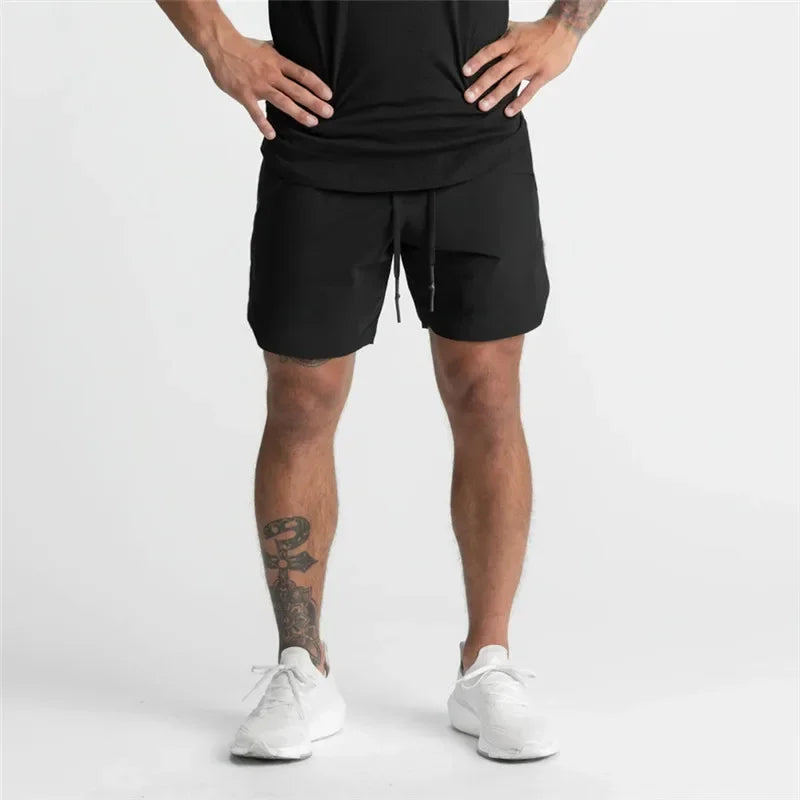 Men Running Bodybuilding Shorts Man Summer Gyms Workout shorts Male Breathable Quick Dry Sportswear Jogger multi-pocket Shorts