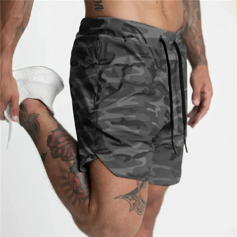 Men Running Bodybuilding Shorts Man Summer Gyms Workout shorts Male Breathable Quick Dry Sportswear Jogger multi-pocket Shorts